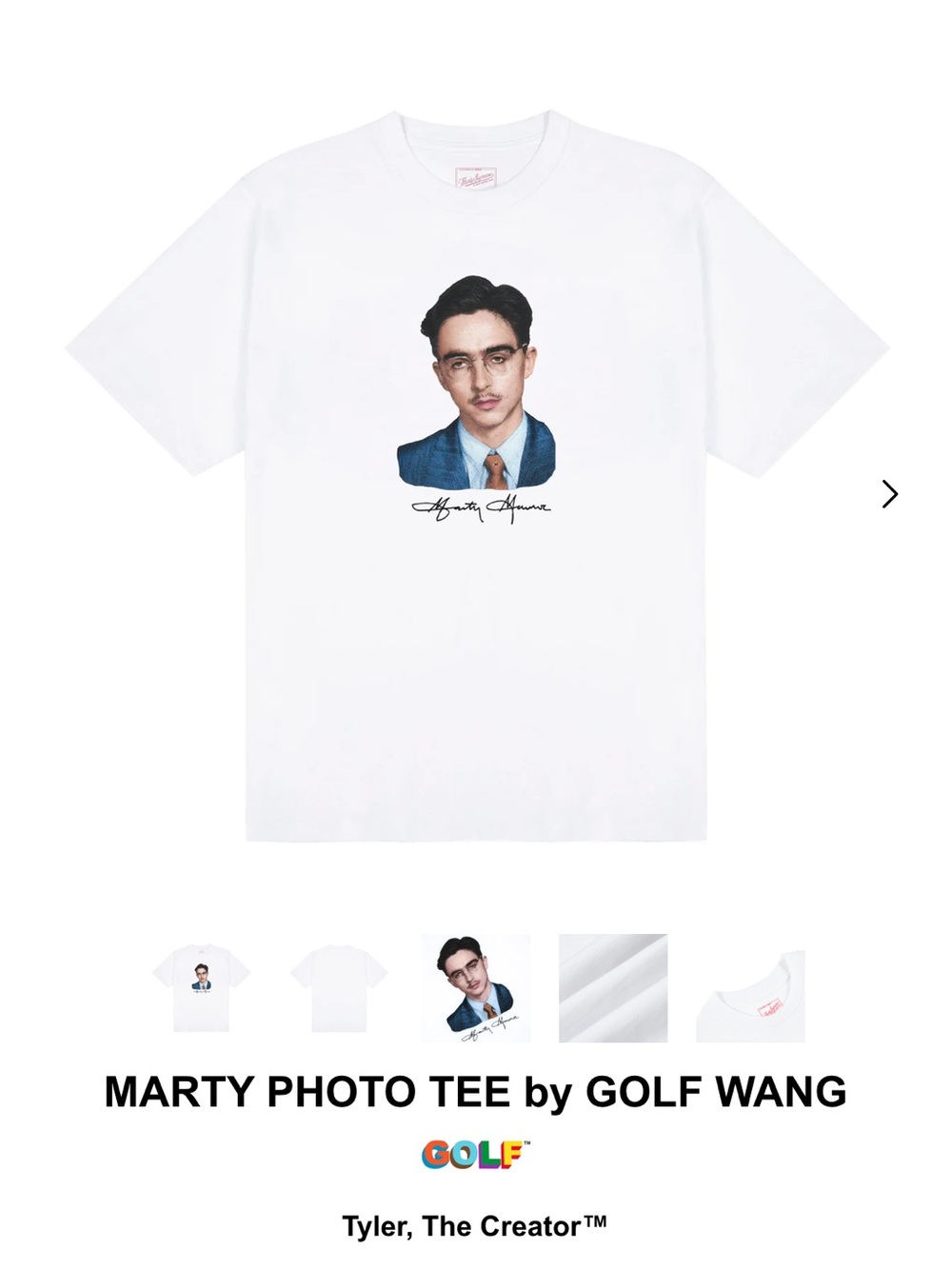 Golf Wang White Marty Supreme Portrait Graphic Tee